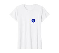 Amuleto Griego árabe Persa Turco de Mal de Ojo pequeño Camiseta gráfica económica, Mujer, Blanco, S