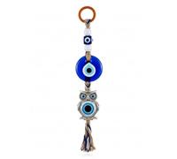 Amuleto Pared Colgante de Ojo Turco Mal de Ojo para Buena Suerte y Protección en casa Amuletos de la Suerte y Proteccion (Búho Azul)