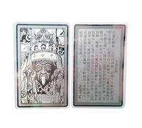 Amuleto tradicional tibetano japonés Omamori hecho a mano para riqueza y Feng Shui, amuleto de buena suerte, hoja de oro/tarjeta de plata de 3.3 x 2.2 pulgadas, regalos para mujeres y hombres, Plata