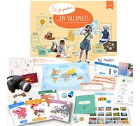 Amulette - Estuche Si Je Partais en Vacaciones - Juego Educativo de 6 a 10 años - 50+ Accesorios para Jugar al Viajero - Juguete de Regalo para niños y niñas y Viajes, Fabricado en Francia - Vaca