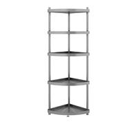 AMULONG Estantería de Esquina, Estudio, Estante Esquinero De 5 Niveles, Acero Inoxidable, Soporte para Plantas, Exhibición para Baño, Sala Estar Y Cocina Rústico Balda(44.5 * 30 * 105.5cm)