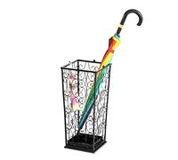 AMULONG Paragueros Modernos y Decorativos Paragüero De Metal for Entrada, Estante Independiente Decorativo, Organizador, Bastón for Ahorrar Espacio, for Caminar, Soporte for Paraguas(Black)