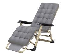 AMULONG Tumbonas Jardin Exterior Plegable, Silla Plegable De Salón con Cojín, Asiento Ajustable Gravedad Cero para Patio Exterior, Porche, Tumbona Reclinable para para Verano