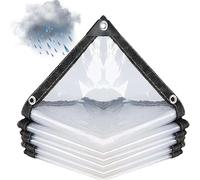 Amunpitic Impermeable Lona Transparente con Ojales 2x3m, Toldo Lona Alquitranada Tela Impermeable, Resistente A Lluvia, para Terrazas Exteriores