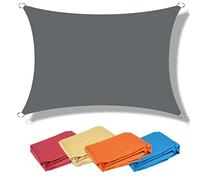 Amunpitic Toldo Vela de Sombra 2x4m, Vela de Sombra Transpirable Tejido de Protección Solar, 95% Protección Rayos UV para Patio Jardín Pérgola Exterior Terraza