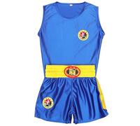 Amur Leopard Conjunto de Uniforme de Boxeo Unisex Niños Traje de Combate 2 Piezas Chaleco + Pantalones Cortos para Muay Thai Sanda Artes Marciales, Azul, 170/14-15 Años