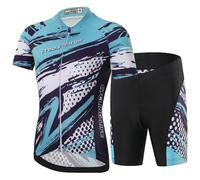 Amur Leopard Traje de Ciclismo Niños Niñas Maillot Ciclismo de Secado Rápido Conjunto Camiseta de Bicicleta de Manga Corta Pantalones Cortos, Azul-Conjunto, S/3-4 Años