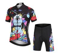 Amur Leopard Traje Maillot Ciclismo Niño Conjunto Ciclismo Camiseta Manga Corta y Shorts de Dibujos Animados Respirable de Secado Rápido, Guerra Robótica, L/8-9 Años