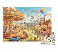 Amusement Park 1000 Piezas Puzzles Recycled Merry-go-Round Senior Puzzles Family Gaming Time Props Party Game Props for Adults and Age 10 Up 70x50cm/1000pcs