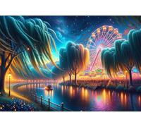 Amusement Park 700 Piece Jigsaw Puzzles for Adults, Colourful, Challenging & Brainteasing Adult Puzzles 700 Pieces Lake, Fun jigsaws for The Whole Family 20x15 Inch