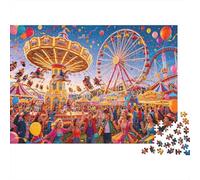 Amusement Park Jigsaw Puzzles 1000 Pieces Recycled Paper Ferris Wheel Puzzle para Boy & Girl Divertido Present & Activity para Home Excelente Gift para Child‘s Birthday 38x26cm/1000pcs