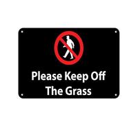 amusFlynnel Señal de advertencia con texto en inglés "Please Keep Off The Grass Style 3 Keep Off Grass Road Sign Business Sign" de 8 x 12 pulgadas de aluminio