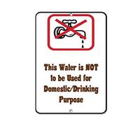 amusFlynnel Señal de advertencia con texto en inglés "This Water is Not to Be Used for Domestic Drinking Purposes", señal de carretera, señal de negocios, 30,5 x 40,6 cm, aluminio