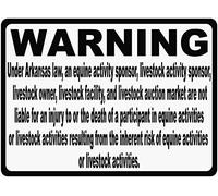amusFlynnel Señal de advertencia de Arkansas Equine Liability Law Sign Inform Patrons at Your Horse Riding Facility of Your Company's Rules. Señal comercial de 8 x 12 pulgadas, letrero de metal de