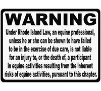 amusFlynnel Señal de advertencia de Rhode Island Equine Liability Law Sign Inform Patrons at Your Horse Riding Facility of Your Company's Rules. Señal comercial de 8 x 12 pulgadas, letrero de metal de