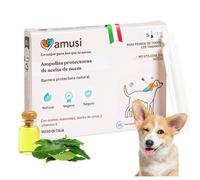 amusi Ampollas Protectoras de Aceite de Neem para Perros - 5 Ampollas de 1 ml - Antiinsectos Antipulgas - contra Garrapatas Pulgas Mosquitos Piojos - pipetas antiparasitarias Perros