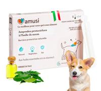 amusi Ampollas Protectoras de Aceite de Neem para Perros - 5 Ampollas de 2 ml - Antiinsectos Antipulgas - contra Garrapatas Pulgas Mosquitos Piojos - pipetas antiparasitarias Perros