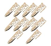 AMUSLESUR 10 Anillos para Uñas Tipo Garra Diseño Antiguo Ajustables de Aleación de Zinc Dorados para Fiesta y Espectáculo de Baile