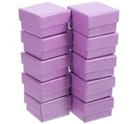 AMUSLESUR 10 Cajas Pequeñas para Joyería Púrpura, Organizador de Papel Esponja, Protege y Ordena Pendientes y Collares para Uso en Casa o Tienda