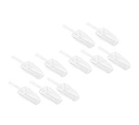 AMUSLESUR 10 Palas Medidoras de Color Blanco para Hielo, Cucharas Medidoras Transparentes Mini Tamaño Pequeño, Utensilios de Cocina Multiusos para Hogar, Buffet y Eventos, Paquete de 10