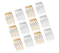AMUSLESUR 12 Peines Laterales para Mujer en Hierro, Accesorios Elegantes para Peinar Cabello Fino y Reducir Quiebre, Ideales para Peluquería Profesional y Uso Diario