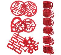 AMUSLESUR 120 Piezas de Confeti de Tela No Tejida Rojo Estilo Chino para Decoración de Bodas Chinas, Ligero y Ahorra Espacio, Adecuado para Mesa de Boda y San Valentín Varios estilos