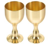 AMUSLESUR 2 Copas de Latón Dorado para Uso Ceremonial y Religioso, Diseño Único y Duradero, Fáciles de Limpiar, Ideales para Ofrendas y Celebraciones Obsequios
