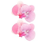 AMUSLESUR 2 Pares de Clips Decorativos para Zapatos Diseño de Flor de Orquídea, Accesorios para Sandalias y Zapatillas de Playa, Color Rosa Oscuro y Malva Claro, Ideales para Vacaciones
