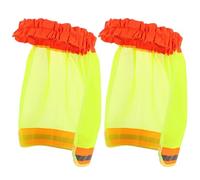 AMUSLESUR 2 Piezas Protector Solar para Casco de Obra Funda Reflectante Amarilla de Fibra Química, Visera Completa y Alta Visibilidad para Trabajo al Aire Libre