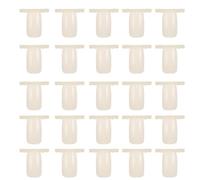 AMUSLESUR 200 Unidades Anillos Soporte Ergonómico y para de Uñas de Práctica en Plástico Beige para Manicura Profesional y Aulas de Formación