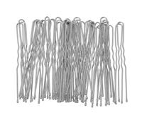 AMUSLESUR 3 Cajas de Horquillas Pelo en Forma de U, 150 Piezas, Pinzas de Mujer Color Plateado, Accesorios para Recogidos y Moños, Palillos de Moda para Salón y Uso Diario