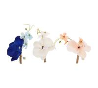 AMUSLESUR 3 Piezas Broche de Flores para Solapa, Ramillete de Orquídeas Artificiales, Conjunto de Boutonniere y Ramillete, Seda y Lino, Ligero, para Padrinos y Novio, Bodas y Graduación