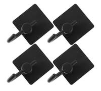 AMUSLESUR 4 Ganchos Adhesivos de Acero Inoxidable para Pared, Colgadores Autoadhesivos Resistentes y Modernos, Soporte Fuerte para Gorros y Sudaderas, Paquete de 4 Unidades