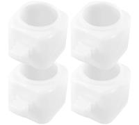 AMUSLESUR 4 Piezas Comedero Colgante para Pájaros de Plástico Blanco, Fácil de Usar, Adecuado para Jaulas y Jardines, Recipiente Práctico para Alimentación de Canarios y Otras Reutilizable