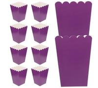 AMUSLESUR 50 Cajas Plegables para Palomitas de Maíz Hechas de Papel Resistente Grasa, Color Morado, Ideales para Eventos Sociales y Uso en Fiestas Familiares