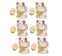 AMUSLESUR 6 Broches de Gato para Mujer de Aleación de Zinc Diseño Kawaii y Función de Amuleto de Buena Suerte para Reuniones Profesionales Ocasión
