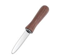 AMUSLESUR Abridor de Ostras y Almejas Profesional de Acero Inoxidable Mango de Madera Marrón, Herramienta Fácil de Usar y Diseño Razonable para Cocina
