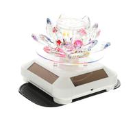 AMUSLESUR Adorno de Loto de Cristal Giratorio Carga Solar para Aromaterapia en Coche, Decoración Elegante y Creativa Plástico y Cristal Varios estilos