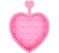 AMUSLESUR Alfombrilla Limpiadora de Brochas de Maquillaje de Silicona Rosa Diseño Manual y Elástico para Maquillaje para Chicas y Novia