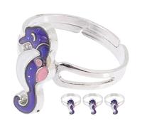 AMUSLESUR Anillo de Dedo Ajustable de Aleación de Zinc 4 Piezas Diseño de Que Cambia de Color para Mujer y Niña en Fiestas y Citas