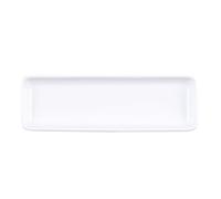 AMUSLESUR Bandeja de Cerámica white Alargada para Sushi y Aperitivos, Diseño Duradero, para Restaurantes y Cenas en Casa