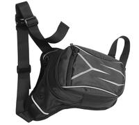 AMUSLESUR Bolsa de Pierna para Moto Negra con Correas Ajustables Riñonera Deportiva Multifuncional para Ciclismo Senderismo y Actividades al Aire Conveniente y Adaptable para Hombre y Mujer