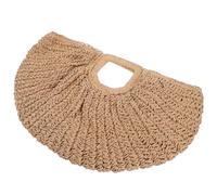 AMUSLESUR Bolso de Mano para Mujer Estilo Vintage Diseño Delicado y Forma de Luna, Tejido en Poliéster Ligero, Reutilizable y Fácil de Llevar para Playa y Paseo