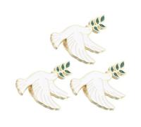 AMUSLESUR Broche de Paloma Elegante de Aleación de Zinc Resistente al Óxido, 3 Piezas para Decoración de Mochila y Eventos Obsequios