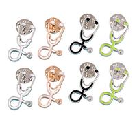 AMUSLESUR Broches de Aleación y Resistentes Forma de Estetoscopio para Enfermeras 8 Fácil de Combinar Ideales para Ocasiones Casuales y Formales