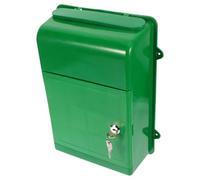 AMUSLESUR Buzón para Exterior Verde con Cerradura Resistente Intemperie y Material Pp, Adecuado para Oficina y Hogar, Estilo Minimalista y Seguro para Sugerencias