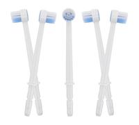 AMUSLESUR Cabezales de Irrigador Bucal Reutilizables, 5 Puntas Redondas de Plástico para Cepillo de Dientes, Adecuados para Higiene Dental Diaria