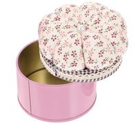 AMUSLESUR Caja Portaagujas Pequeña y Compacta de Tela y Metal para Proyectos DIY Cojín de Alfiletero y Organizador para Agujas, Alfileres y Botones