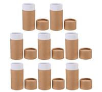 AMUSLESUR Cajas de Embalaje de Papel Kraft para Botellas de Perfume, Tubos Redondos con Tapa, Diseño Estético y Uso Versátil para Manualidades y Organización en Casa, Pack de 8