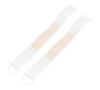 AMUSLESUR Cepillo de Baño Exfoliante para Espalda y Cuerpo de Masa Vegetal Blanco Dos Cuerdas para Tirar, 2 Piezas Cómodas y Naturales para Accesorios de Baño
